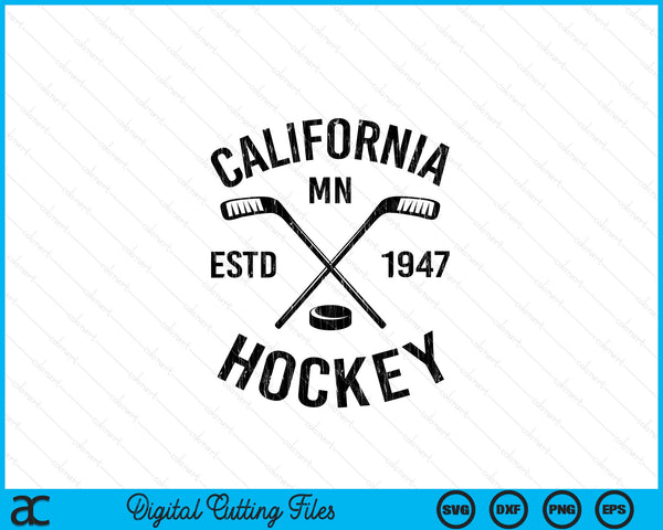 California Minnesota Ice Hockey Sticks Vintage Gift SVG PNG Digital Cutting Files