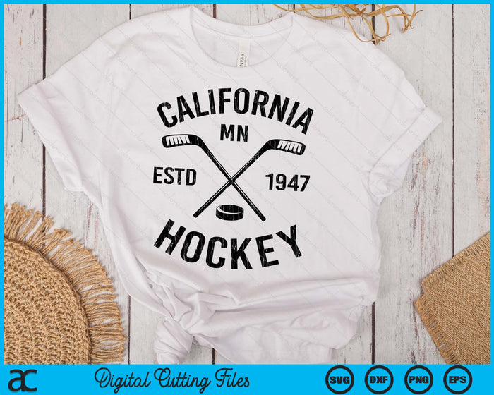 California Minnesota Ice Hockey Sticks Vintage Gift SVG PNG Digital Cutting Files