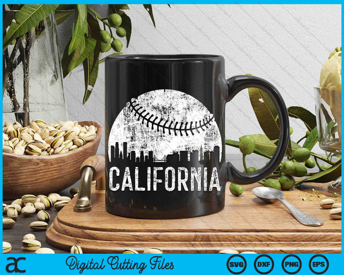 California Skyline Vintage California Baseball SVG PNG Digital Cutting Files