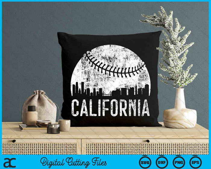 California Skyline Vintage California Baseball SVG PNG Digital Cutting Files