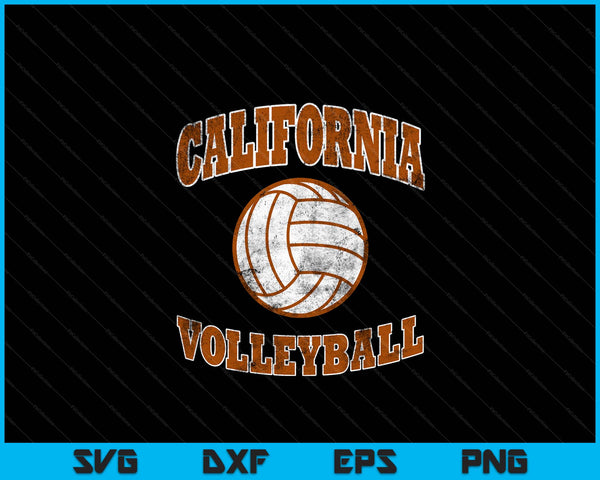 California Volleyball Vintage Distressed SVG PNG Digital Cutting Files