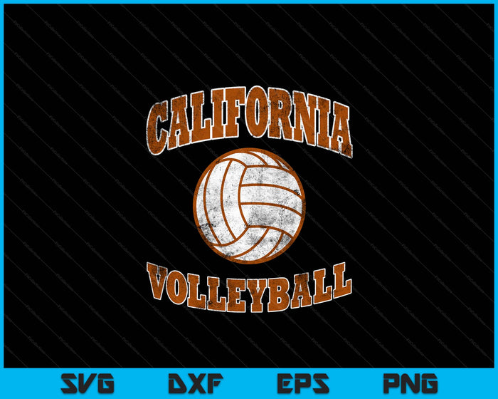 California Volleyball Vintage Distressed SVG PNG Digital Cutting Files