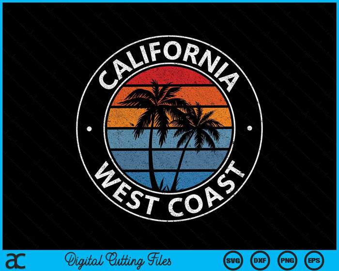 Californië West Coast CA Vintage grafische jaren '70 SVG PNG digitale snijbestanden