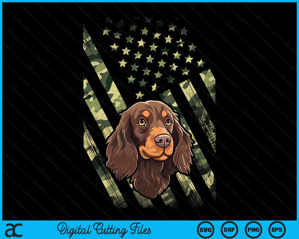 Camo American Flag Boykin Spaniel 4th Of July USA SVG PNG Digital Cutting Files
