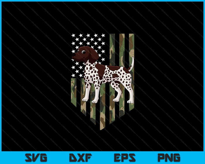 Camo American Flag German Shorthaired Pointer 4th Of July SVG PNG Digital Cutting Files