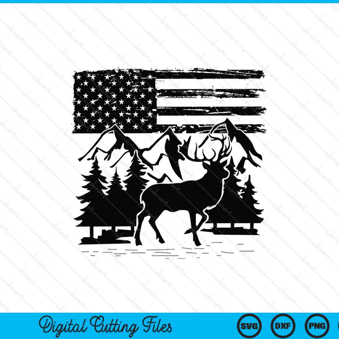 Camo US flag deer elk buck camoflage hunting Hunter dad SVG PNG cut file for Cricut