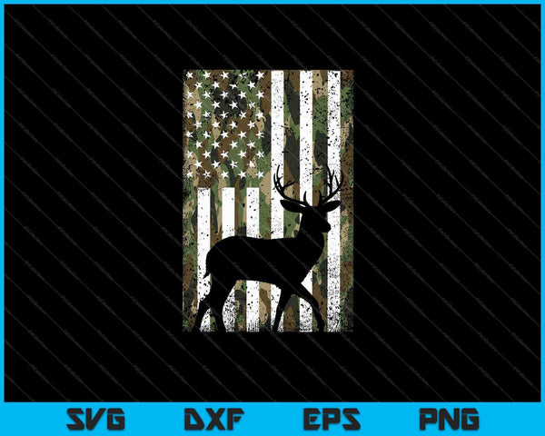 Camo US Flag Deer Elk Buck Camoflage Hunting SVG PNG Cutting Printable Files