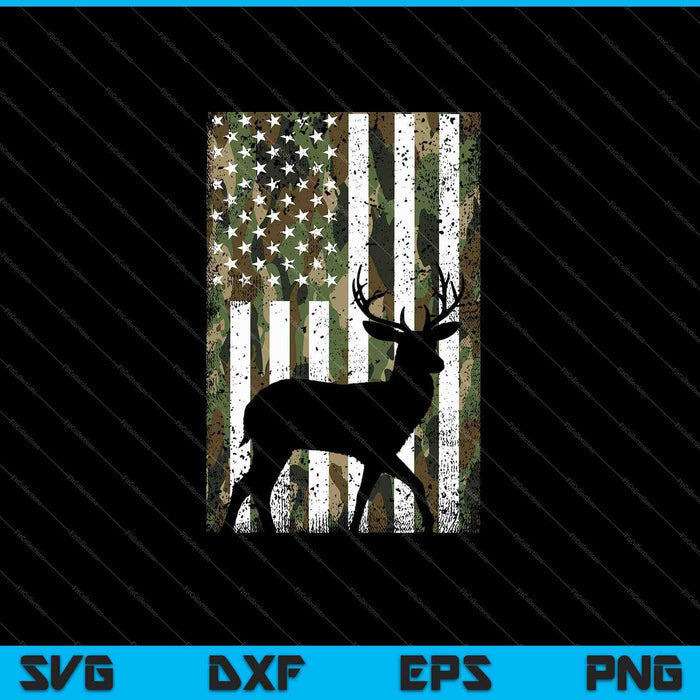Camo US Flag Deer Elk Buck Camoflage Hunting SVG PNG Cutting Printable Files