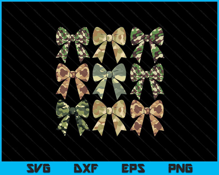 Camouflage Old Camo Bow Camo Coquette Bow Hunting SVG PNG Digital Printable Files