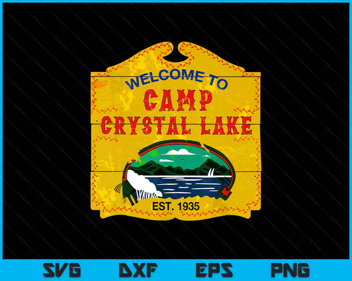 Camp Crystal Lake - Halloween Funny Camping Graphic SVG PNG Digital Printable Files