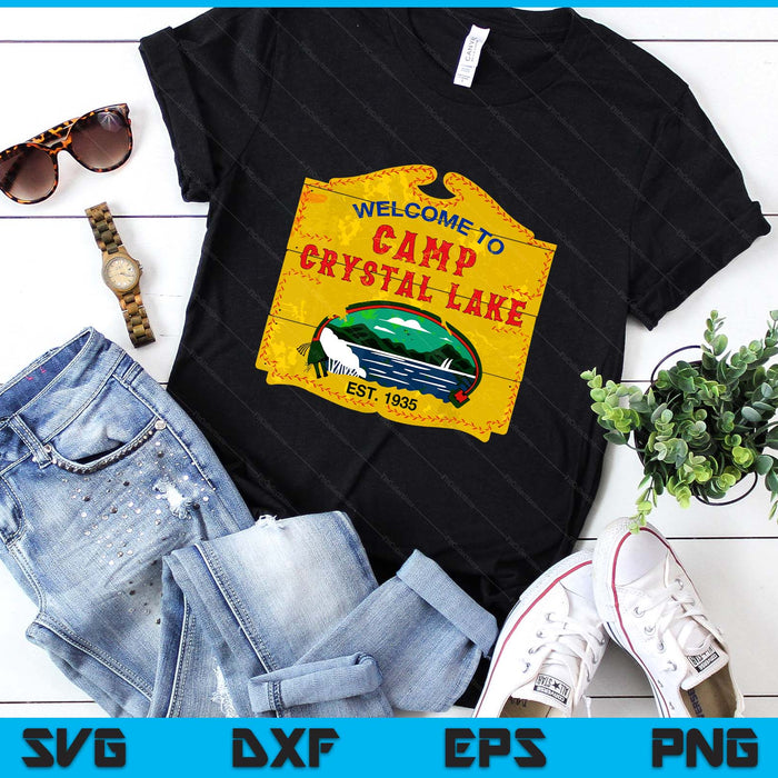 Camp Crystal Lake - Halloween Funny Camping Graphic SVG PNG Digital Printable Files