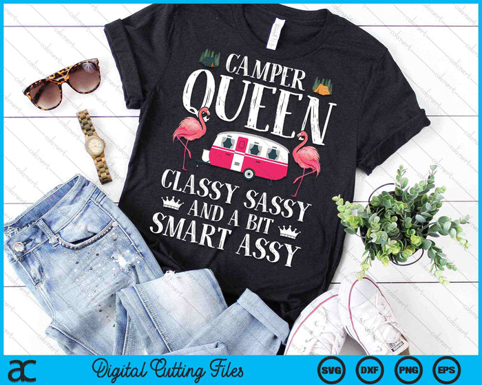Camper Queen Classy Sassy Mujeres RV Camping Amantes SVG PNG Archivos de corte digital