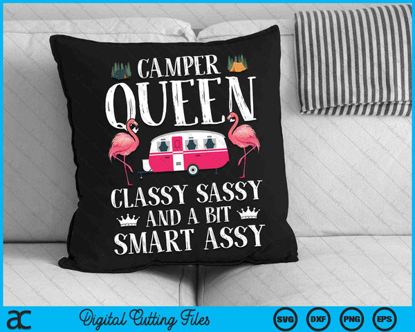 Camper Queen Classy Sassy Vrouwen RV Camping Lovers SVG PNG Digitale Snijbestanden