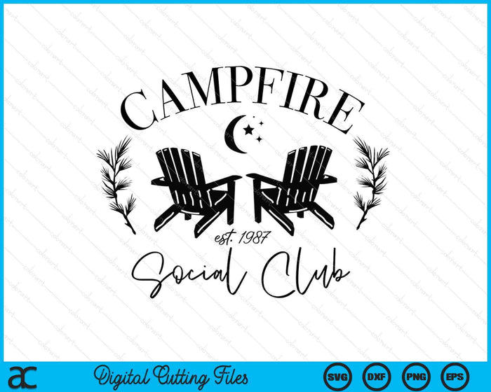 Campfire Social Club Camping SVG PNG Digital Printable Files