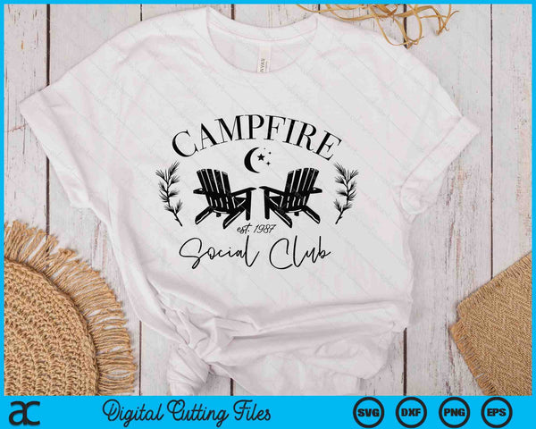 Campfire Social Club Camping SVG PNG Digital Printable Files