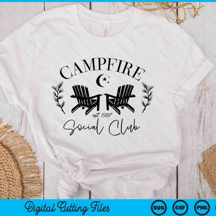 Campfire Social Club Camping SVG PNG Digital Printable Files