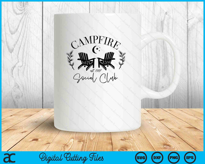 Campfire Social Club Camping SVG PNG Digital Printable Files