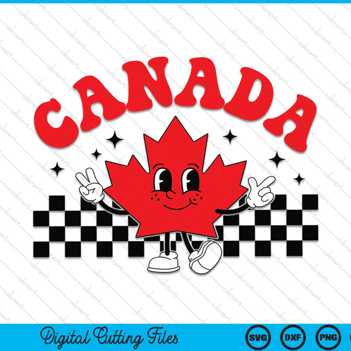 Canada day retro maple leaf SVG cut file