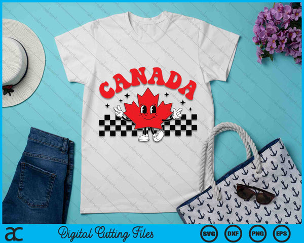 Canada Day Funny Retro Maple Leaf Canada Day SVG PNG Digital Cutting Files