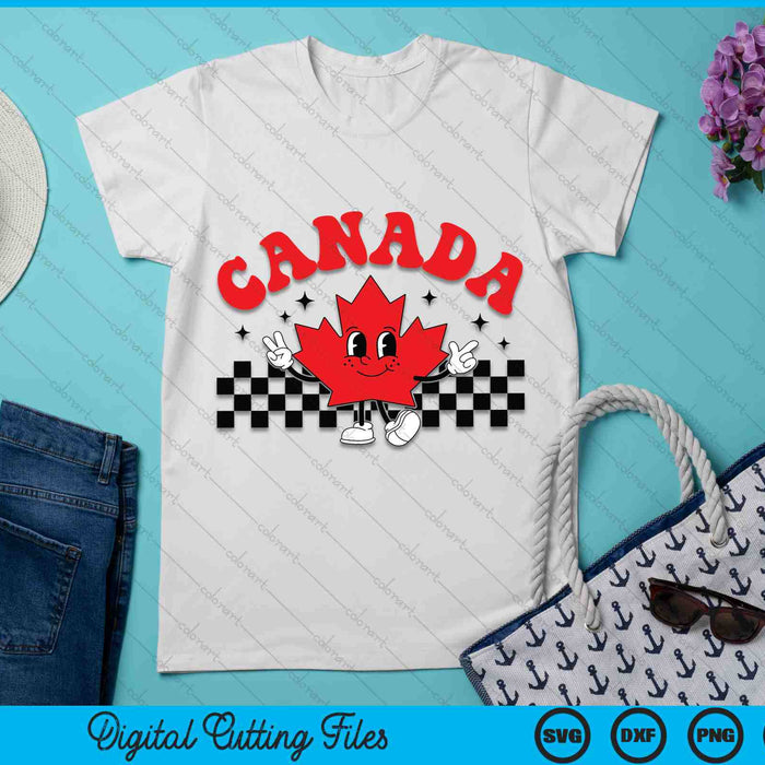 Canada Day Funny Retro Maple Leaf Canada Day SVG PNG Digital Cutting Files