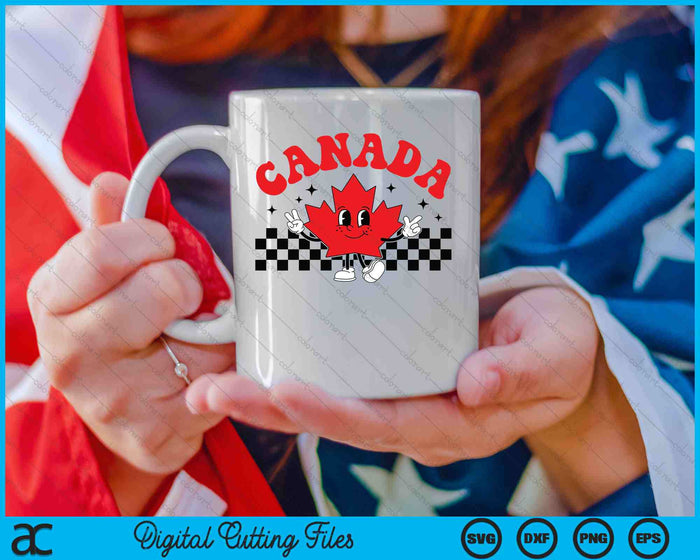Canada Day Funny Retro Maple Leaf Canada Day SVG PNG Digital Cutting Files