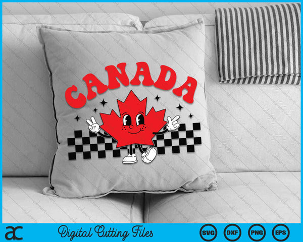Canada Day Funny Retro Maple Leaf Canada Day SVG PNG Digital Cutting Files