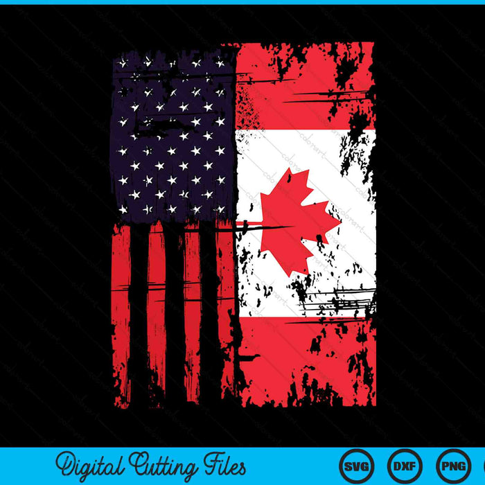 Canadian American Canada flag 4th of July SVG cut file