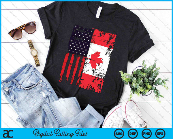 Canadian American Canada Flag 4th Of July SVG PNG Digital Printable Files