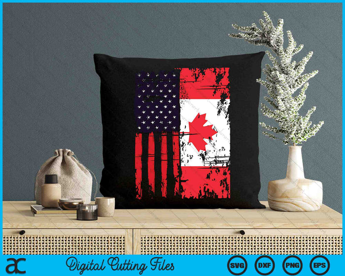 Canadian American Shirt USA Canada Flag 4th of July SVG PNG Cutting Printable Files
