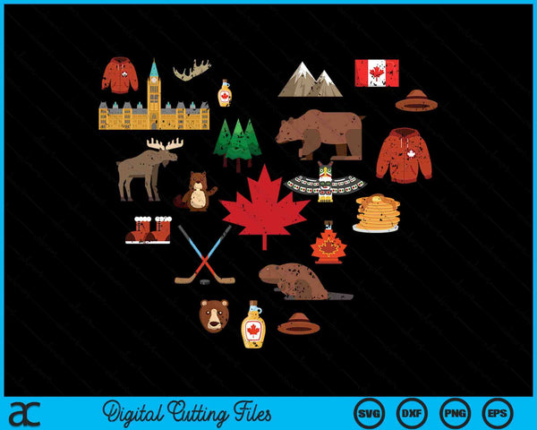 Canadian Vintage Symbols Canada Flag Maple Leaf RCMP SVG PNG Digital Cutting File