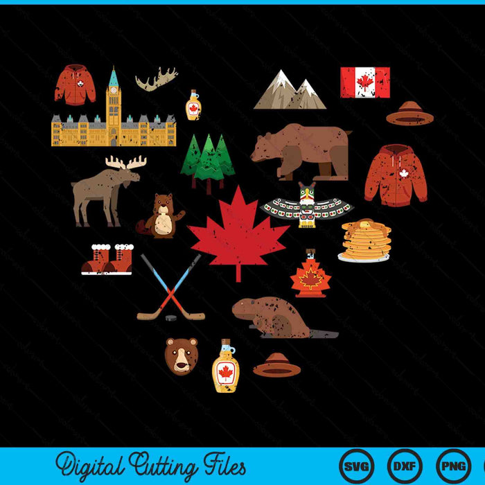 Canadian Vintage Symbols Canada Flag Maple Leaf RCMP SVG PNG Digital Cutting File