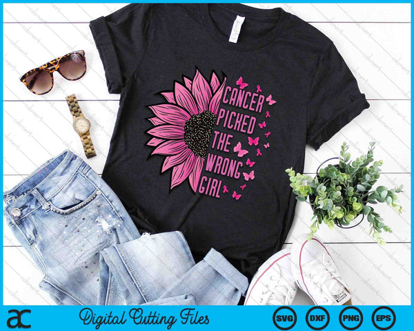 Cancer Picked The Wrong Girl Breast Cancer Awareness SVG PNG Digital Cutting Files