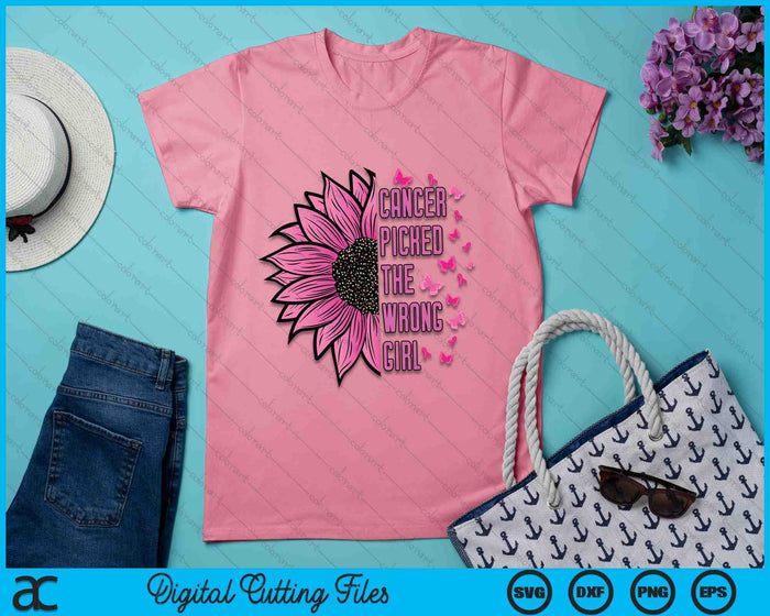 Cancer Picked The Wrong Girl Breast Cancer Awareness SVG PNG Digital Cutting Files