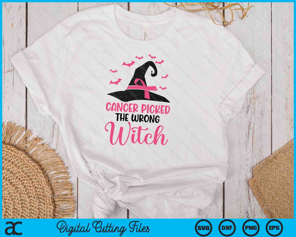 Cancer Picked The Wrong Witch Breast Cancer Awareness SVG PNG Digital Cutting File