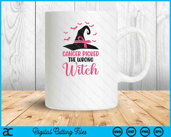 Cancer Picked The Wrong Witch Breast Cancer Awareness SVG PNG Digital Cutting File