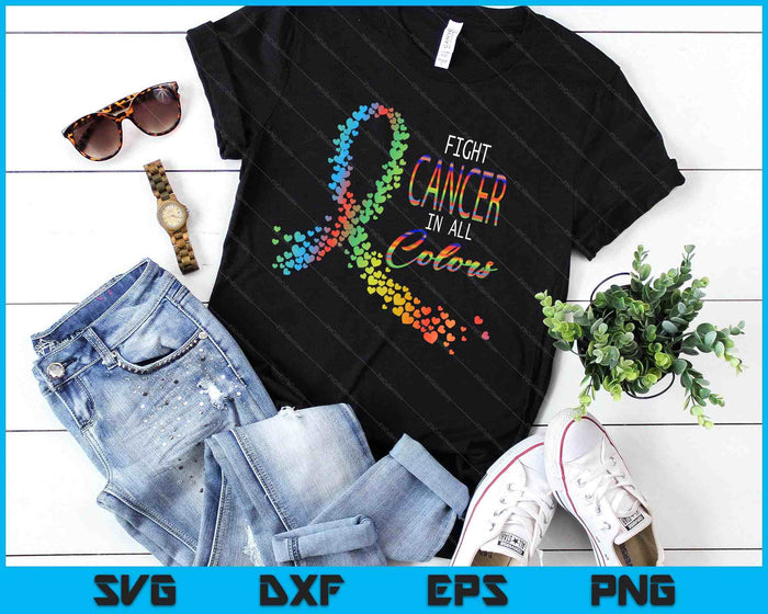 Cancer Sucks In Every Color Fighter Fight Support The Cancer SVG PNG Digital Printable Files