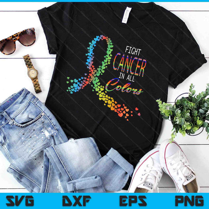 Cancer Sucks In Every Color Fighter Fight Support The Cancer SVG PNG Digital Printable Files