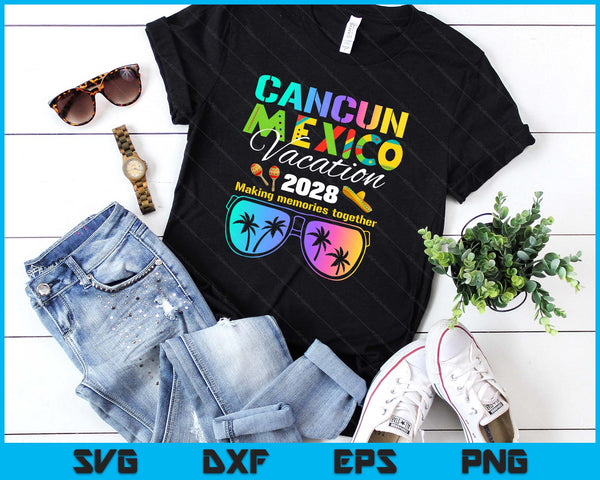 Cancun Mexico Vacation Beach 2028 Trip Group Squad Colorful SVG PNG Digital Printable Files