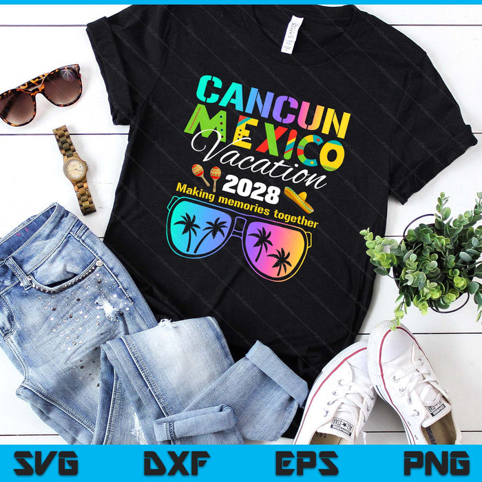 Cancun Mexico Vacation Beach 2028 Trip Group Squad Colorful SVG PNG Digital Printable Files