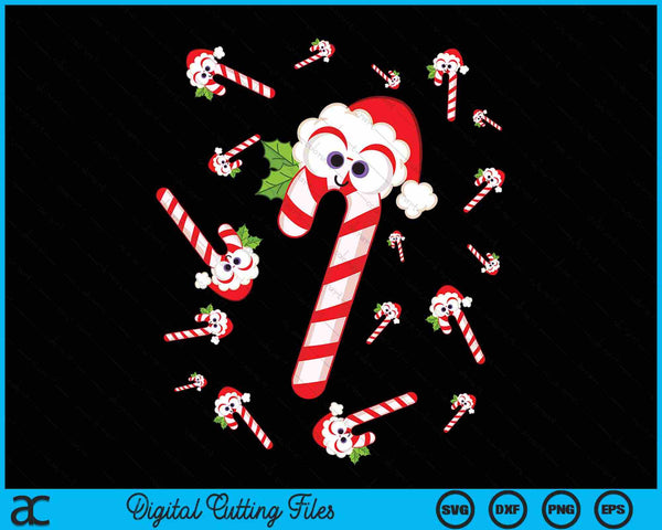 Candy Cane vrolijk en helder rood en wit snoep kostuum SVG PNG digitale snijbestanden