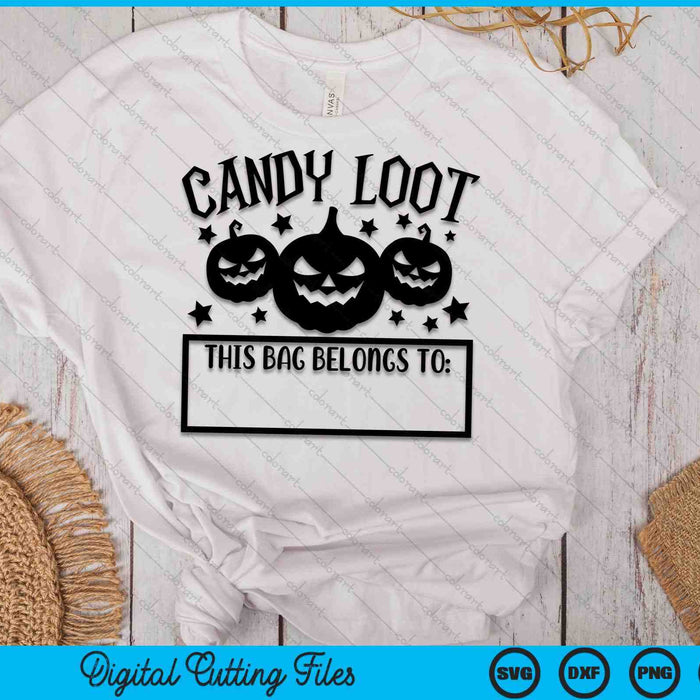 Candy Loot Personalized Halloween Trick Or Treat Bag SVG PNG Digital Cutting Files