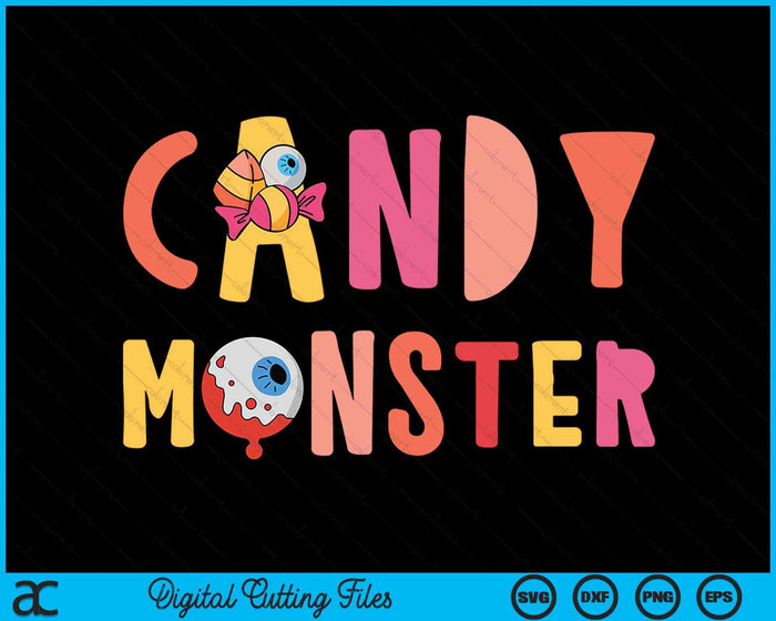 Candy Monster Creepy Halloween Candy SVG PNG Digital Cutting Files