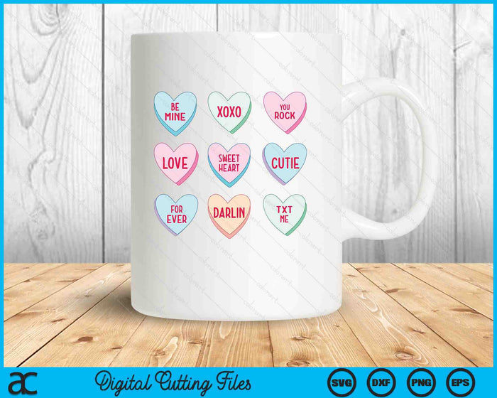 Candy Sweet Hearts Love Valentines Day SVG PNG Digital Printable Files