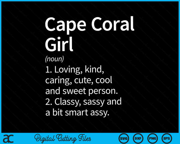 Cape coral girl fl Florida home roots SVG cut file