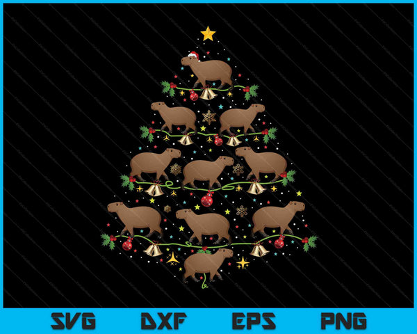 Capybara Christmas Tree Gift Funny Christmas Capybara SVG PNG Digital Cutting Files