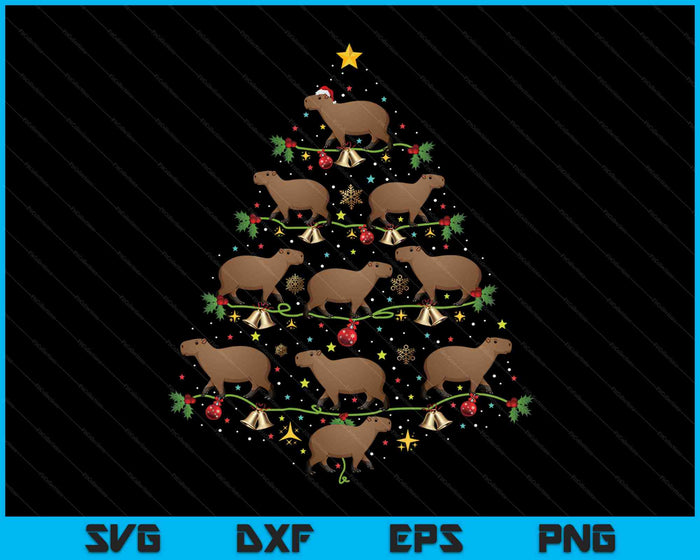 Capibara Kerstboom Cadeau Grappige Kerst Capibara SVG PNG Digitale Snijbestanden