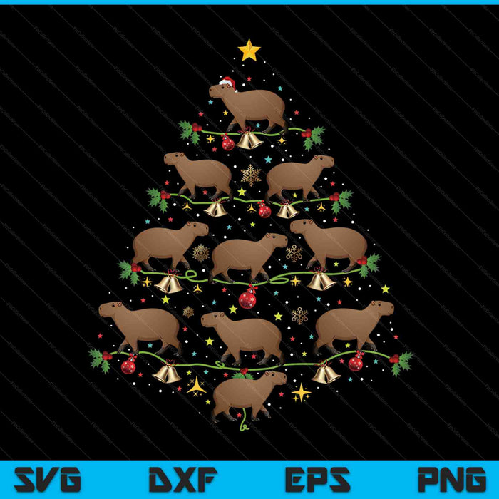 Capybara Christmas tree capybara SVG cut file