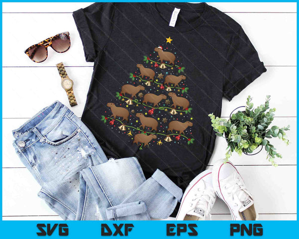 Capybara Christmas Tree Gift Funny Christmas Capybara SVG PNG Digital Cutting Files