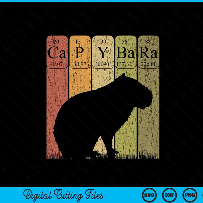 Capybara Periodic Table Elements Capybara Retro Rodent SVG PNG Digital Printable Files