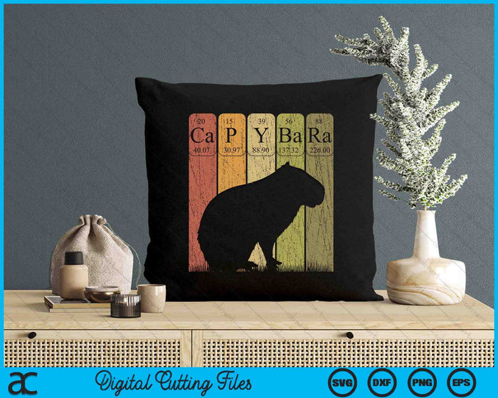 Capybara Periodic Table Elements Capybara Retro Rodent SVG PNG Digital Printable Files